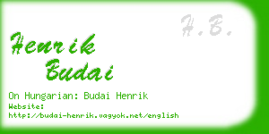 henrik budai business card